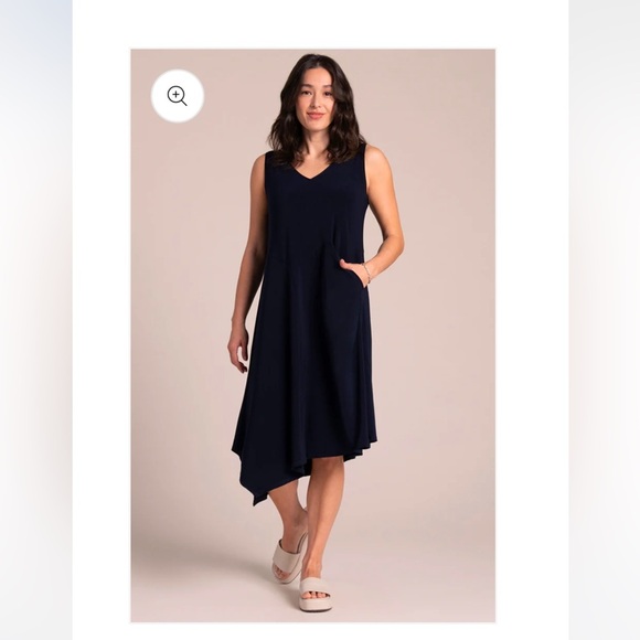 Sympli Sleeveless Slant Pocket Dress Resort Navy 2888NWT Size 10 - Picture 1 of 9